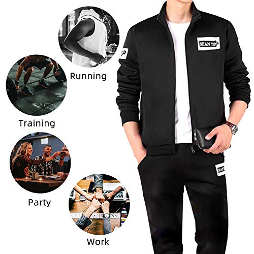 MANTORS Men's Full Zip Tracksuit Casual Jogging Sweat Suits D75 Blue 2XL