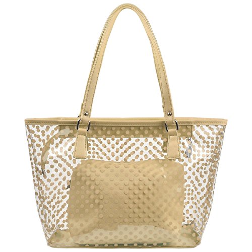 Micom cute neno candy color polka dot clear beach tote shoulder h…