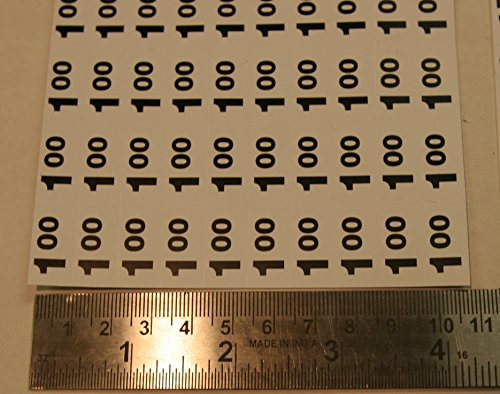 Vending machine price label stickers - $1.00, $1.25, $1.50, $1.75 & $2.00 labels