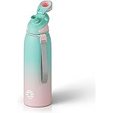 Fjbottle Insulated Stainless Steel Water Bottle, 32 Oz Leakproof Water Bottles, Ice Reusable Tumbler, Double Wall Vacuum Jug, Lightweight Durable for Traveling & Sports, Workout, 32oz