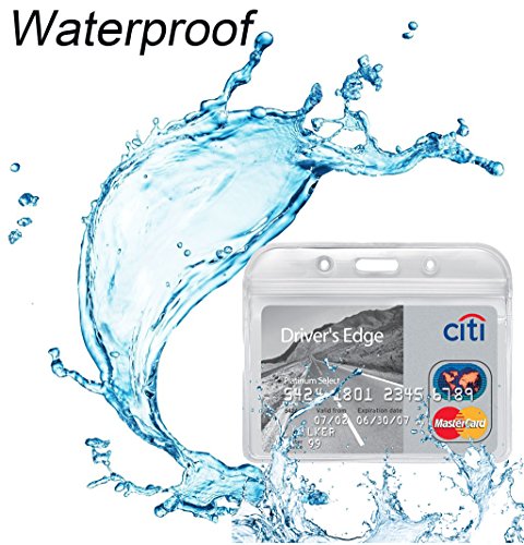 Badge Holder ID Card Holders Waterproof Horizontal Name Tags Punched Zipper Resealable Clear Plastic Labels Credit Cards Holder