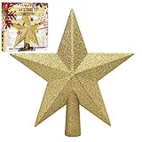 ANECO Glitter Christmas Tree Topper Shatter-Proof