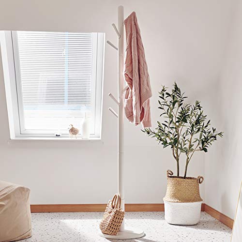 ACRO Sturdy Wooden Coat Rack Stand, Entryway Hall Tree Coat Tree with