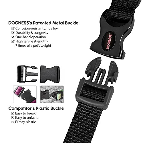 DOGNESS Classic Dog Halter Harness, Traffic Control Handle Belly Protector Metal Buckle, Reflective Soft Padded Nylon, for Small Medium Large Dogs, Matching Leash Collar Sold Separately, Black S/M - Thumbnail 5