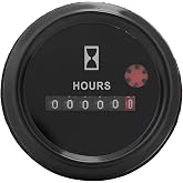Hour Meter, 12-36V DC/AC Quartz Hourmeter Gauge, Mechanical Hourmeter for Boat Marine Auto ATV UTV Snowmobile Lawn Tractors Generators Engine