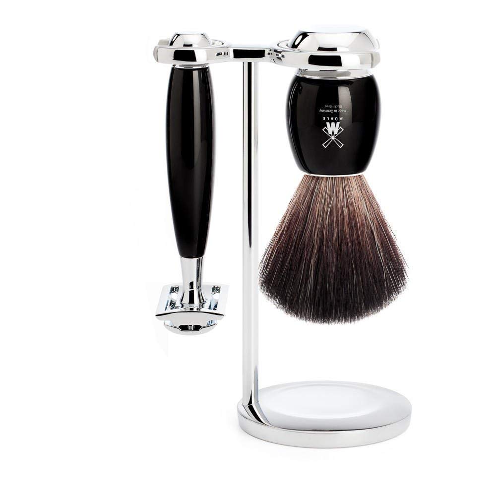 MÜHLE VIVO Black 3-Piece Pure Badger Shaving Set (S81M336SR) No Blades Included