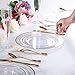 IOOOOO 180 Piece Gold Plastic Silverware, Disposable Plastic Cutlery Set with Gift Box, 60 Forks, 60 Knives and 60 Spoons For Wedding & Party