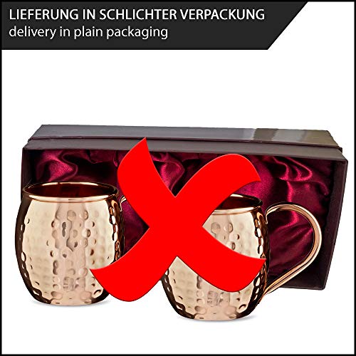 Sir Finley Monkey Moscow Mule Becher 4er Set - Kupferbecher reines Kupfer (100%) - Kupfertasse 450 ml geeignet für… – Bild 8