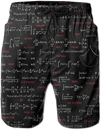 XisoVLBB Mens Mathematical Theory Summer Breathable Quick Dry Swim Trunk Beach Shorts Board Shorts Boardshort Swimming Shorts Beach Shorts Swimming Panty Summer Shorts Compression Shorts