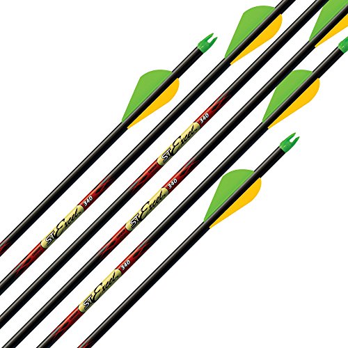 Easton St Excel 2" Blazer Vanes, Cut to 29", 1/2 Dozen Arrows, Black, 400