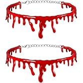 Guqqeuc Vampire Choker Necklace Dripping Blood for Halloween Costumes, Decorations, Cosplay Party Favors for Women