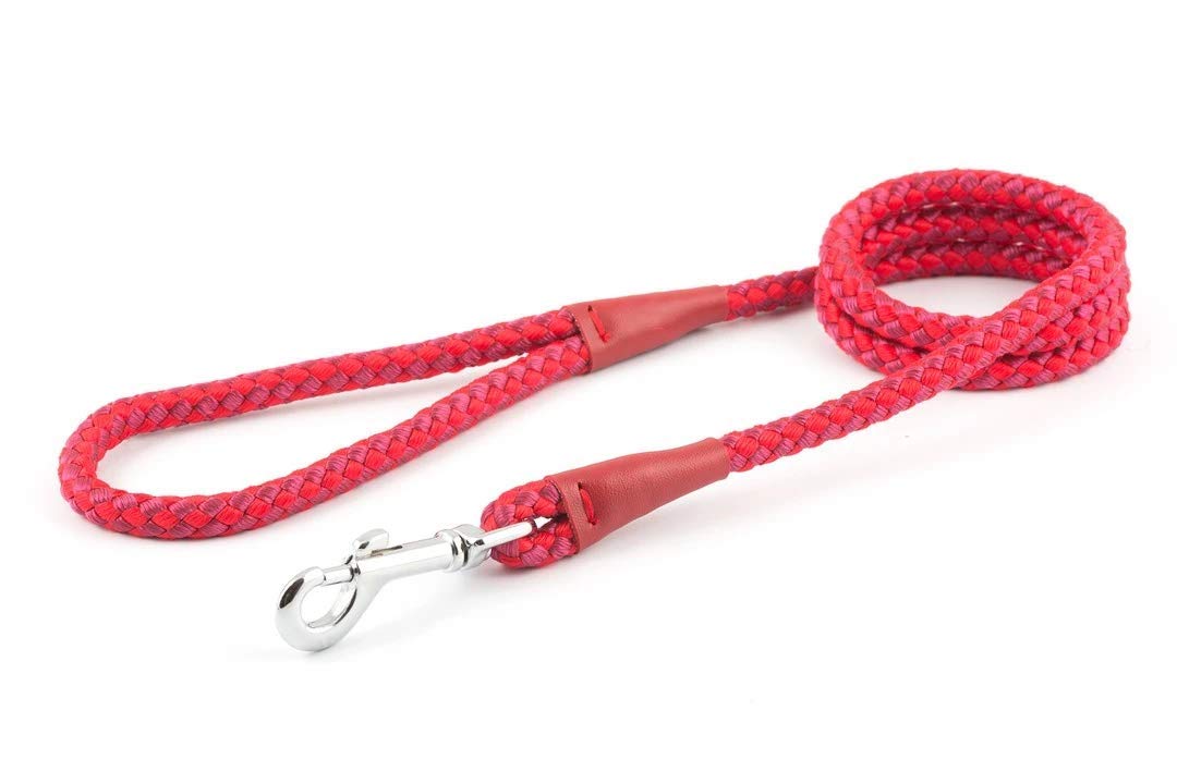 Ancol Heritage Nylon Rope Lead 2 Tone Red 1.07m X10mm Sz 1-3
