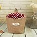 Acronde 3PCS Mini Hanging Storage Bag Cotton Linen Small Storage Basket Collapsible Convenient Decor Bin Bag for Room Wall Door Closet (Dot)