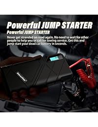 Imazing   Arrancador portátil de arranque de coche, 1500 A, pico de 12000 mAH (hasta 8 L de gas o motor diésel de 6 l), batería de arranque automático, cargador de teléfono con puerto de carga inteligente, bomba de compresor de aire
