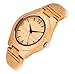 Dovoda Ladies Bamboo Wood Watch Quartz Genuine Calf Leather Brown