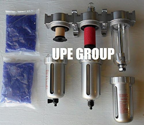 1/2" COMPRESSED AIR INLINE PARTICULATE FILTER WATER TRAP/COALESCING FILTER/DESICCANT DRYER 3 STAGE GOOD FOR PLASMA CUTTER