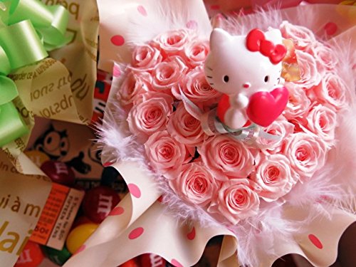 海外正規品 キティ 花 ハート プリザーブドフラワー ギフト キティちゃん マスコット入り クリアーケース付き B0784b724g Www Ktc Com Co