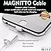 MAGNITTO Premium Compact Magnetic USB Charger Cable Adapter for iPhone 5, 5c, 5s, SE, 6, 6 Plus, 6s, 6s Plus, 7, 7 Plus, iPad, iPod, Nylon Braided 8-Pin Lightning to USB cord ( 2 Pack Silver )