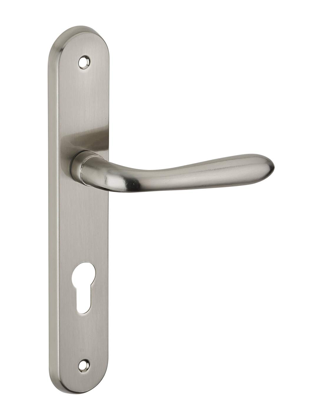 THIRARD - Set of Handles for Athena Cylinder Front Door, Square 7 mm, spacing 195 mm, Brushed Nickel Plated
