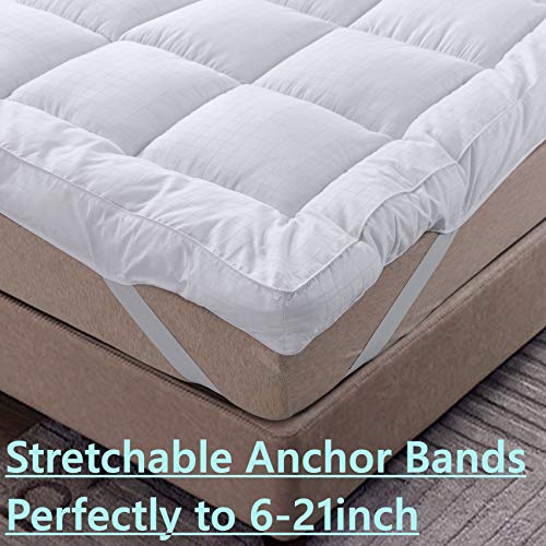 ANALIN Extra Thick Mattress Topper, Plush 3 Inch Down Alternative Fiber