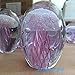 SunRise Hand Blown Glass - Jellyfish Paperweight, Glow in The Dark Glass with Multi-Color Light Base (Pink)