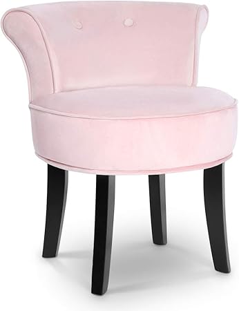 Greensen Velvet Dressing Table Chair Vanity Chair With Rubber Wood Legs Makeup Vanity Stool Chenille Vanity Dressing Chair Velvet Dresser Comfortable Pink Stool For Living Room Bedroom Reception Amazon Co Uk Kitchen Home