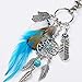 Artilady Cute Keychains For Women - Boho Gypsy Bag Charm, Keyrings, Birthday Gifts For Women, Girls, Kids (feather blue)