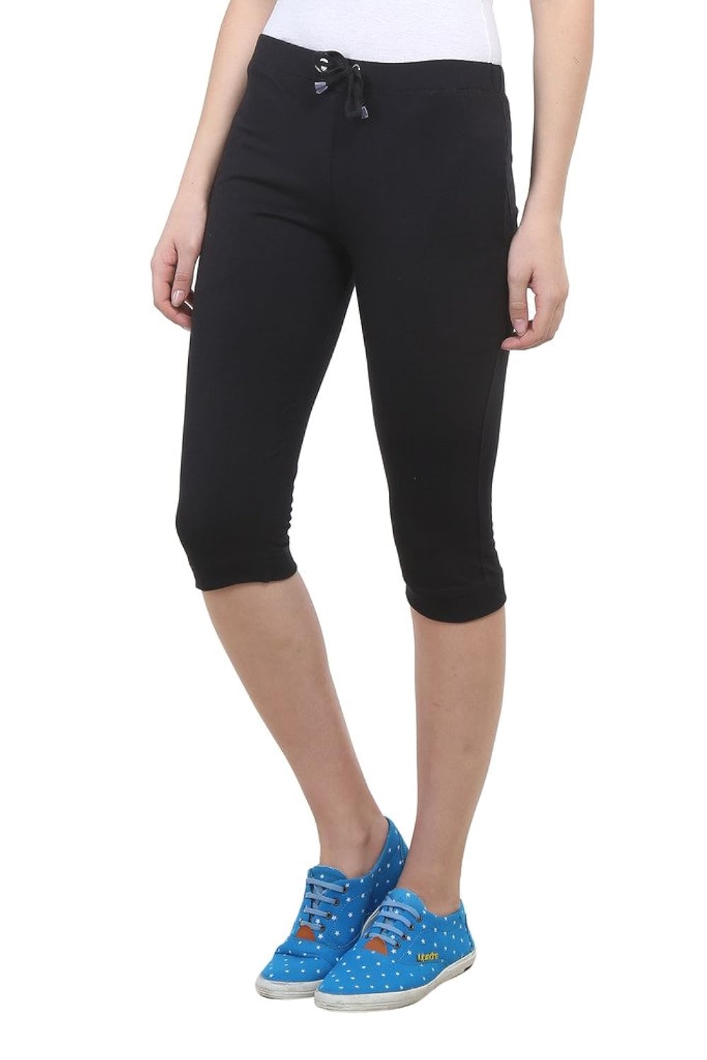 vimal black cotton blend trackpant for women