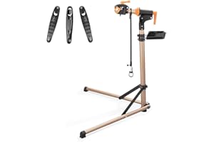 teraysun Bike Repair Stand (Max 99lbs) - Aluminum Alloy Foldable Bike Workstand with Tool Tray , Shop Home Mechanics for Mountain Bicycle and Road Bike