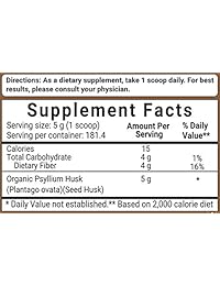 Organic Psyllium Husk Powder, 2 Pound (32 Ounce), Natural Fiber, Perfect for Baking, Smoothie and...