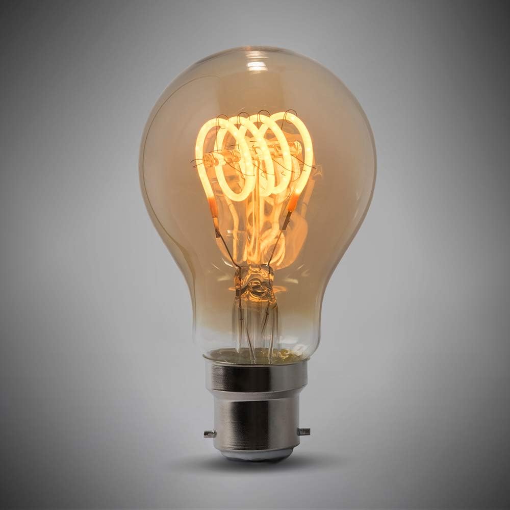 B22 Vintage Edison 4 Watt GLS LED Light Bulb 1800K T-Spiral Filament Dimmable