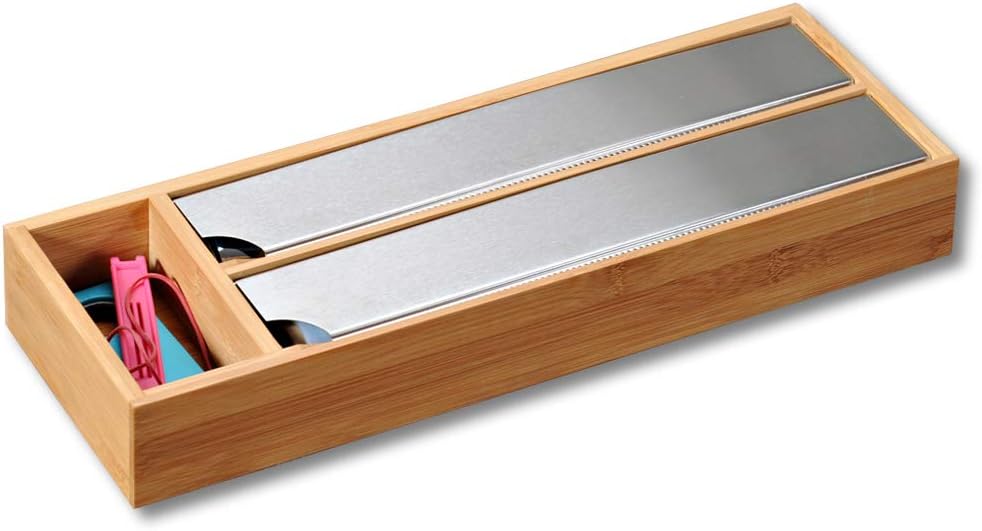 Kesper Folienspender für die Schublade, Bambus, Maße: 39,5 x 5,5 x 13 cm, Braun, 39.5 x 5.5 x 13 cm