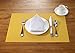 Ritz TechStyle Reversible Rectangular Woven Table Placemats, 19-inches by 13-inches, Set of 4, Lemon Yellow Placemats