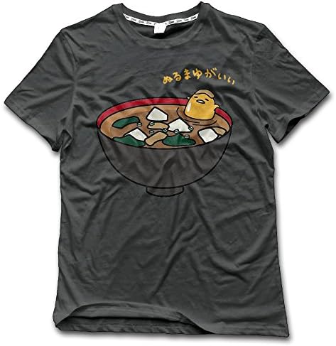 GOOOET Men's Gudetama Take A Shower In Delicious Food Cotton Tees DeepHeather L