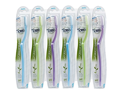 Tom's of Maine Naturally Clean Toothbrush, Soft, Pack of 6