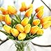AHXHWKA 30 pcs Real-Touch Artificial Tulip Flowers Home Wedding Party Decor (Orange)