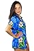 V.H.O. Funky Hawaiian Blouse Shirt, Small Flower, Lightblue, M