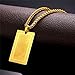 Islamic Quran Inscription Square Pendant 18K Stamp Gold Plated Chain Muslim Jewelry Allah Necklace