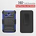 LG Sunrise Case, LG Lucky Case, LG L15G, LG L16C Combo Rugged Shell Cover Holster with Built-in Kickstand and Holster Locking Belt Clip Blue + Circle(TM) Stylus Touch Screen Pen And Screen Protector