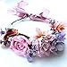 Handmade Adjustable Flower Wreath Headband Halo Floral Crown Garland Headpiece Wedding Festival Party (Z-Purple 3)