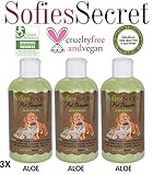 SofiesSecret 100% Natural+Organic Pet Shampoo (3 PACK), Aloe, NO Perfume Organic Extract for Scent, Cruelty Free & Vegan, Green America & Leaping Bunny Certified, 25.5 fl. Oz.