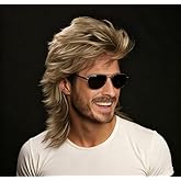 Mxayhnajxl Blonde Wig Mullet Wigs for Men 80s Men Wigs Mens Wig Cosplay Costumes Fancy Party Accessory Cosplay Halloween