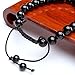 Jovivi 8MM Black Agate Birthstone Gemstones Healing Power Crystal Macrame Adjustable Beaded Bracelet, Unisex