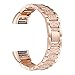 bayite Bling Bands Compatible Fitbit Charge 2, Replacement Metal Bands with Rhinestone Bracelet, Rose Gold