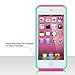 iPod Touch 6 Case,iPod Touch 5 Case,ULAK Dual Layer Slim Protective Hybrid iPod Touch Case Hard PC Cover for Apple iPod Touch 5 6th Generation (Aqua Mint + Rose Pink)