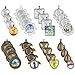 Accmor 32 Pcs 8 Styles Pendant Trays Include Round, Square, Heart, Teardrop, Wings, Flower, Chaplet, Star Circle Pendant Bezel with 32 Pcs Glass Cabochon Dome Tiles for Crafting DIY Jewelry Making