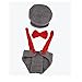 Yarra Modes Newborn Baby Boy Costume Crochet Outfits Photography Props Cap Beanie with Suspenders Bowtie Diaper (0- 4months)