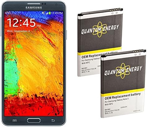 QUANTUM ENERGY 2x Batteries with NFC for Samsung Galaxy Note 3 (2yr Warranty)