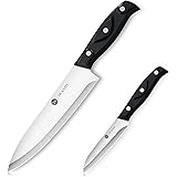 Chef Knife - Kitchen Knives, 8 inch Chef's Knife, 4 inch Paring Knife, High Carbon Stainless Steel with Ergonomic Handle
