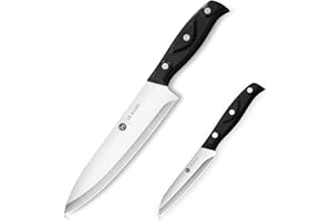 FPVLR Chef Knife - Kitchen Knives, 8 inch Chef's Knife, 4 inch Paring Knife, High Carbon Stainless Steel with Ergonomic Handle